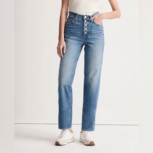 The Perfect Vintage Straight Jean in Becker Wash: Button-Front Edition